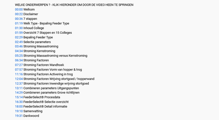 In ieder college zijn hoofdstukken toegevoegd waardoor je snel naar de gewenste informatie toe kan springen...